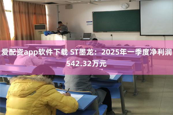 爱配资app软件下载 ST墨龙：2025年一季度净利润542.32万元