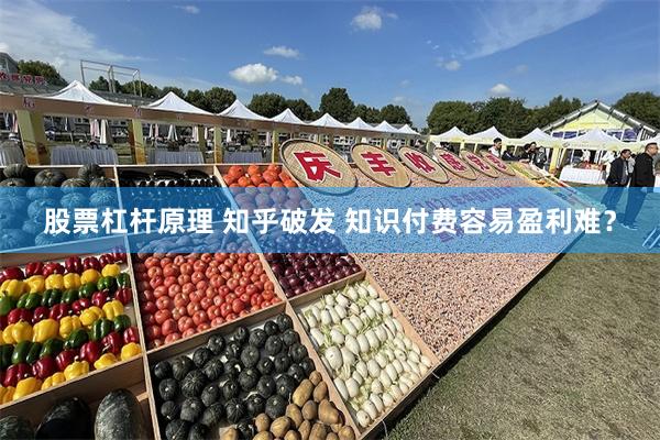 股票杠杆原理 知乎破发 知识付费容易盈利难？