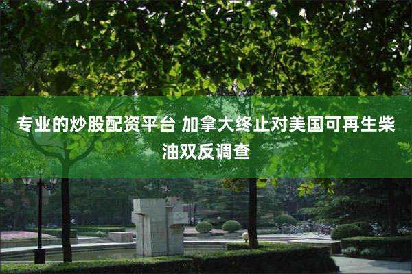 专业的炒股配资平台 加拿大终止对美国可再生柴油双反调查