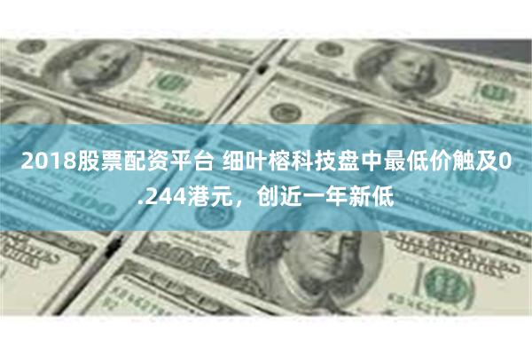 2018股票配资平台 细叶榕科技盘中最低价触及0.244港元，创近一年新低