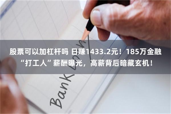 股票可以加杠杆吗 日赚1433.2元！185万金融“打工人”薪酬曝光，高薪背后暗藏玄机！